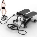Mini Stepper, Steppers For Exercise, Aerobic Fitness Machines With Resistand Bands
