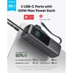 Anker Zolo Laptop Power Bank 25000 mAh, 165 Watts, Built-in Cables