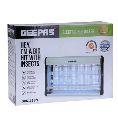 Geepas electric insect killer with UV tubes, shown on its box — Electromart Uganda