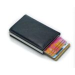 Men leather Credit Card Holder - black - Image 2