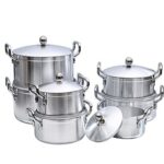 7-Piece Heavy Stainless Steel Saucepan & Cookware Set – Silver