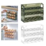 3 Layer Egg Holder For Fridge Storage Container Tray Container 30 Eggs, Space Saver- Green - Image 2