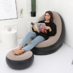 Inflatable Chair and foot rest with free pump