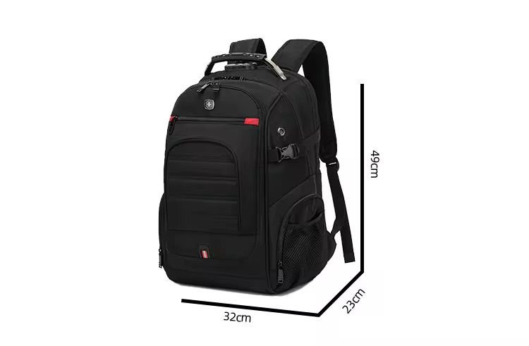 Waterproof Backpack — Interior Detail Black waterproof travel backpack opened to show a padded laptop sleeve and organiser pockets — Electromart Uganda