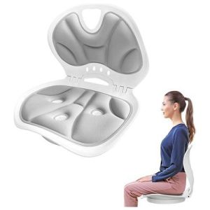 Ergonomic grey posture seat cushion with lumbar support for an office chair — Electromart Uganda