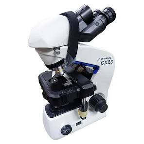 Olympus CX23 binocular biological microscope in white and dark grey — Electromart Uganda