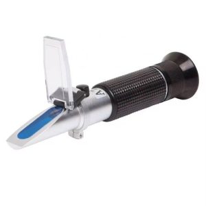 Handheld portable refractometer in black and silver with a flip prism cover — Electromart Uganda