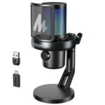 Maono DM40 Pro Wireless Condenser Microphone – Studio Quality Sound (Black)