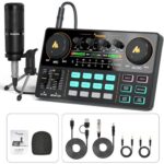 Maono AU-AM200-S1 (DJ Caster Lite) Podcast Equipment Bundle – All-in-One Audio Mixer Studio