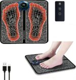 EMS Foot Massager Mat, Portable Foot Massager, There are 8 Modes and 19 Gears