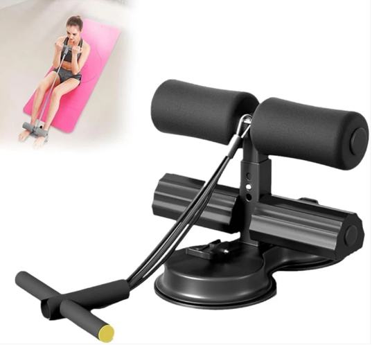 Padded sit-up assist bar with a suction base and resistance cords for ab training — Electromart Uganda