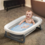 Foldable Baby Bathtub for Kids – Anti-Skid Base (4pcs Set) with Thermometer