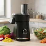 Electric Salad Maker 6-in-1 – Vegetable Chopper & Slicer with Safety Lock Lid