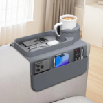 Couch Armrest Cup Holder Tray – Silicone Sofa Drink & Snack Organizer