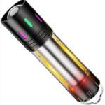 High Power Flashlight + Tungsten Side Light – Dual Lighting Tactical Torch