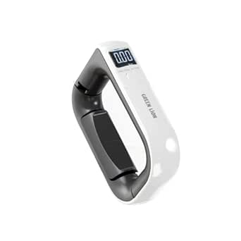 Green Lion Travel Mate portable digital luggage scale in white with a hanging hook and LCD — Electromart Uganda