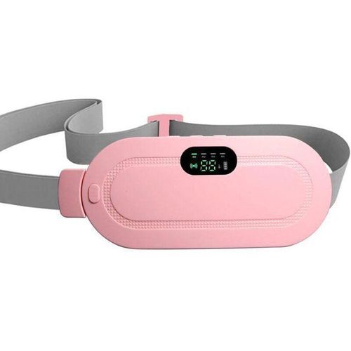 Pink smart menstrual heating pad belt with a digital display and grey waist straps — Electromart Uganda