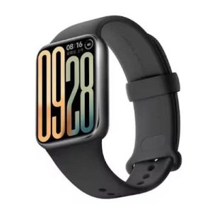 Xiaomi Smart Band 10 Pro fitness tracker in black shown at an angle with the display lit — Electromart Uganda